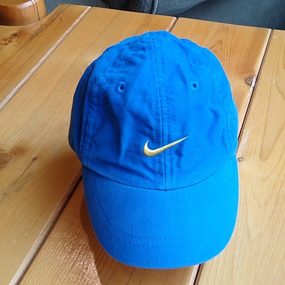 Nike Infant Baseball Cap. Blue with Yellow Swoosh. - Picture 1 of 6